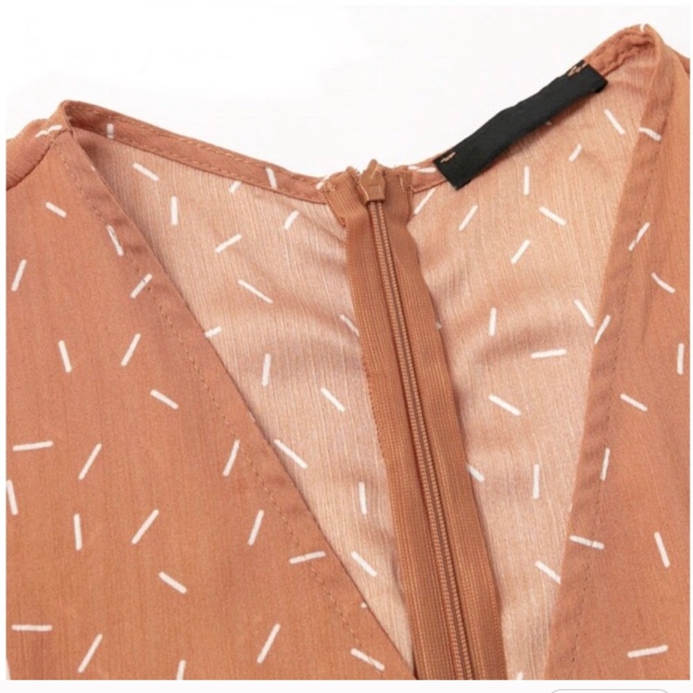 Confetti Long Sleeve Wrap Shirred Mini Dress - Picture 5 of 5